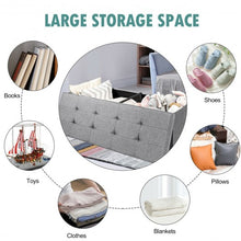 Load image into Gallery viewer, Fabric Folding Storage with Divider Bed End Bench-Light Gray
