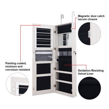 Load image into Gallery viewer, Door Wall Mount Touch Screen Mirrored Jewelry Cabinet-White

