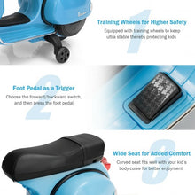 Load image into Gallery viewer, 6V Kids Ride on Vespa Scooter Motorcycle with Headlight-Blue
