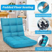 Load image into Gallery viewer, 14-Position Adjustable Folding Lazy Gaming Sofa-Light Blue
