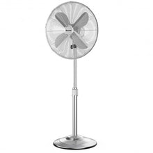Load image into Gallery viewer, 16&quot; Metal Adjustable Oscillating Pedestal Fan-Silver
