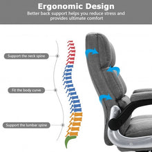 Load image into Gallery viewer, Adjustable Swivel Office Chair with High Back and Flip-up Arm for Home and Office-Gray

