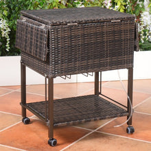Load image into Gallery viewer, Outdoor Portable Rattan Cooler Cart Trolley
