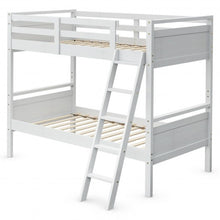 Load image into Gallery viewer, Twin Over Twin Bunk Bed Convertible 2 Individual Beds Wooden -White
