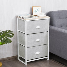 Load image into Gallery viewer, Nightstand Side Table Storage Tower Dresser Chest with 3 Drawers-Gray
