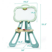 Load image into Gallery viewer, 4 in 1 Double Sided Magnetic Kids Art Easel-Green
