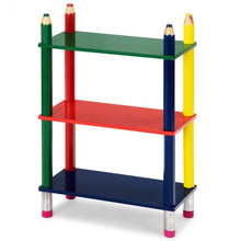 Load image into Gallery viewer, 3 Tiers Kids Bookshelf Crayon Themed Shelves Storage Bookcase
