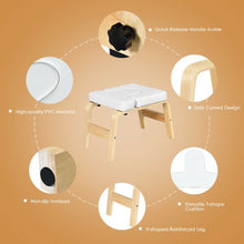 Load image into Gallery viewer, Yoga Headstand Wood Stool with PVC Pads-White
