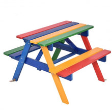 Load image into Gallery viewer, 4 Seat Kids Picnic Folding Garden Umbrella Table
