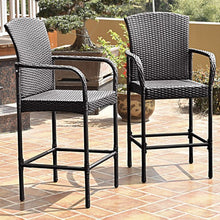 Load image into Gallery viewer, 2 pcs Outdoor Rattan Set High Chairs
