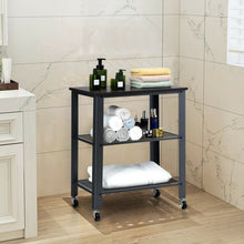 Load image into Gallery viewer, 3-Tier Kitchen Utility  Industrial Cart with Storage-Black
