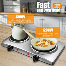 Load image into Gallery viewer, 1800W Double Hot Plate Electric Countertop Burner
