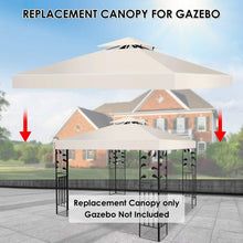 Load image into Gallery viewer, 10&#39; x 10&#39; 2-Tier 3 Colors Patio Canopy Top Replacement Cover-Beige
