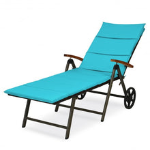 Load image into Gallery viewer, Outdoor Chaise Lounge Chair Rattan Lounger Recliner Chair-Turquoise
