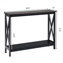 Load image into Gallery viewer, 2-Tier Console X-Design Sofa Side Accent Table-Wood Grain
