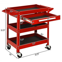 Load image into Gallery viewer, Rolling Tool Cart Mechanic Cabinet Storage ToolBox Organizer with Drawer-Red
