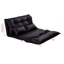 Load image into Gallery viewer, Foldable PU Leather Leisure Floor Sofa Bed w/ 2 Pillows
