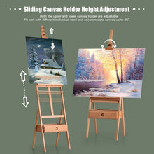 Load image into Gallery viewer, Adjustable  Floor Wooden Artist Easel H-Frame with Art Supply Storage Drawer
