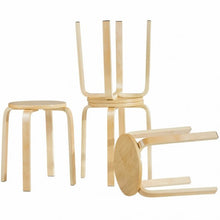 Load image into Gallery viewer, Set of 4 18&quot; Wood Home Backless Dining Chairs
