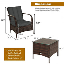Load image into Gallery viewer, 3 PCS Patio Rattan Furniture Set-Gray
