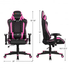 Load image into Gallery viewer, Massage Gaming Chair with Lumbar Support and Headrest-Pink
