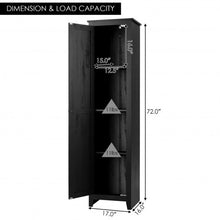 Load image into Gallery viewer, Linen Tower Bathroom Storage Cabinet Tall Slim Side Organizer with Shelf-Black
