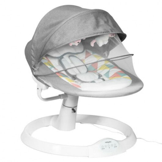Baby Swing Electric Rocking Chair with Bluetooth Music Timer-Gray