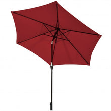 Load image into Gallery viewer, 9 ft Outdoor Market Patio Table Umbrella Push Button Tilt Crank Lift-Burgundy
