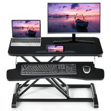 Load image into Gallery viewer, Converter Adjustable Riser Stand Desk with Keyboard Tray-Black
