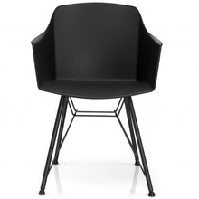 Load image into Gallery viewer, Set of 2 Metal Frame Modern Molded Shell Plastic Dining Chair-Black
