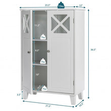 Load image into Gallery viewer, Wooden Freestanding Storage Cabinet with Visible Windows and 1 Adjustable Shelf

