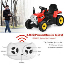 Load image into Gallery viewer, 12V Kids Ride On Tractor with Trailer Ground Loader-Red
