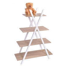 Load image into Gallery viewer, X-Shape 4-Tier Display Shelf Rack Potting Ladder-White
