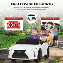 Load image into Gallery viewer, Kids Ride Lexus LC500 Licensed Remote Control Electric Vehicle-White
