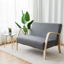 Load image into Gallery viewer, Mid Century Modern Fabric Upholstered Armchair Loveseat
