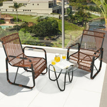 Load image into Gallery viewer, 3Pcs Patio Rattan Conversational Furniture Set
