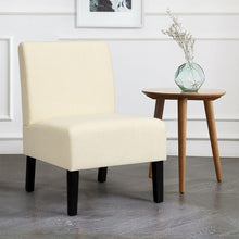 Load image into Gallery viewer, Armless Accent Chair  with Rubber Wood Legs -Beige
