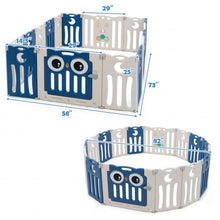 Load image into Gallery viewer, 16-Panel Baby Activity Center Play Yard with Lock Door -Blue
