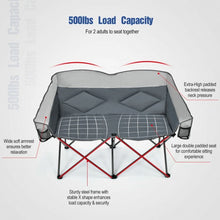 Load image into Gallery viewer, Folding Camping Chair with Bags and Padded Backrest-Gray
