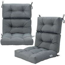 Load image into Gallery viewer, 22" x 44" Tufted Outdoor Patio Chair Seating Pad-Gray
