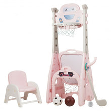 Load image into Gallery viewer, 6-in-1 Adjustable Kids Basketball Hoop Set-Pink
