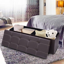 Load image into Gallery viewer, 45&quot; Large Folding Ottoman Storage Seat - Brown
