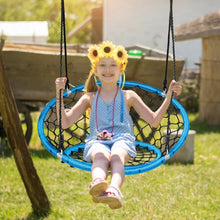 Load image into Gallery viewer, Net Hanging Swing Chair with Adjustable Hanging Ropes-Blue
