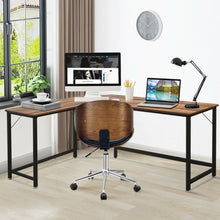 Load image into Gallery viewer, L Shaped Corner Computer Desk Laptop Gaming Table Workstation-Coffee
