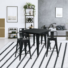 Load image into Gallery viewer, 24" Set of 4 Low Back Metal Counter Stool Stools-Black
