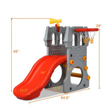 Load image into Gallery viewer, Children Castle Slide with Basketball Hoop and Telescope
