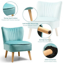 Load image into Gallery viewer, Armless Accent Chair Modern Velvet Leisure Chair-Green
