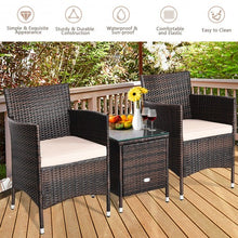 Load image into Gallery viewer, 3 pcs Outdoor Rattan Wicker Furniture Set-Beige
