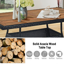 Load image into Gallery viewer, 5 Pieces Patio Rattan Dining Set Table with Wooden Top
