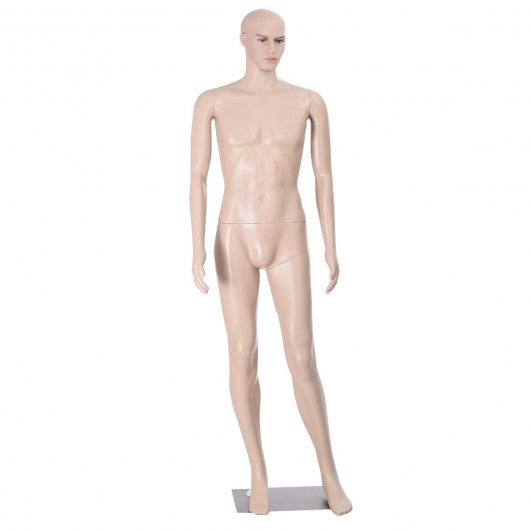 Male Mannequin Plastic Realistic Display Head with Base